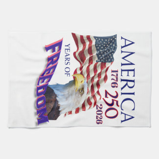Amerikas 250 år av frihet flagga med vitörad havsö kökshandduk