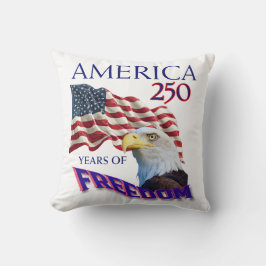 Amerikas 250 år av frihet flagga med vitörad havsö kudde