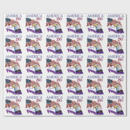Amerikas 250 år av frihet flagga med vitörad havsö presentpapper