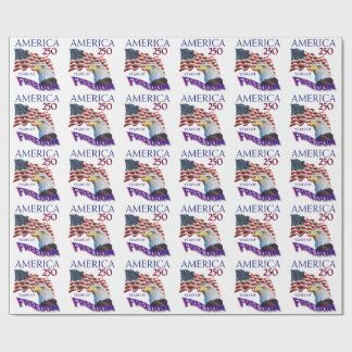 Amerikas 250 år av frihet flagga med vitörad havsö presentpapper