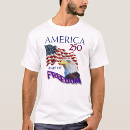 Amerikas 250 år av frihet flagga med vitörad havsö t shirt