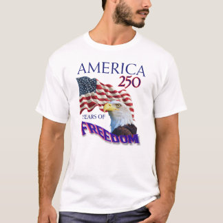 Amerikas 250 år av frihet flagga med vitörad havsö t shirt