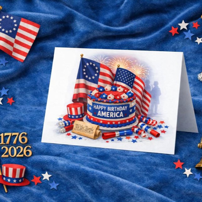 Amerikas 250 år av frihet Patriotisk födelsedag Kort (Skapare uppladdad)