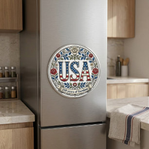 Amerikas 250 år av frihet silverjubileum magnet