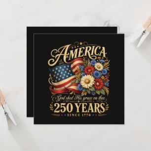 Amerikas 250 år sedan 1776 Blommig Patriotisk Pres