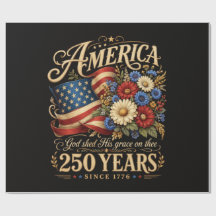 Amerikas 250 år sedan 1776 Blommig Patriotisk Pres