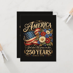 Amerikas 250 år sedan 1776 blomster patriotisk pre inbjudningar