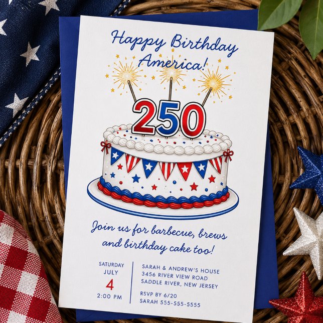 Amerikas 250-års BBQ-inbjudan Inbjudningar (Skapare uppladdad)