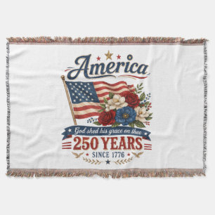 Amerikas 250-års blomsterflagga filt