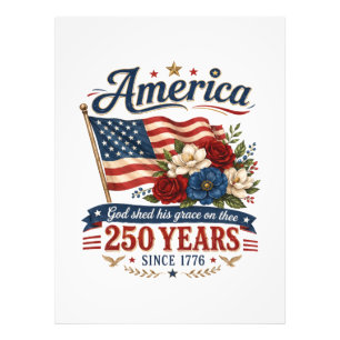 Amerikas 250-års blomsterflagga fototryck