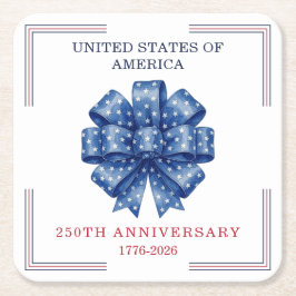 Amerikas 250-års födelsedag Akvarellbåge Elegant Underlägg Papper Kvadrat