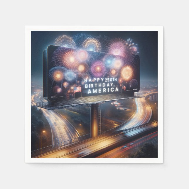 Amerikas 250-års födelsedags Billboard Pappersservett (Framsidan)