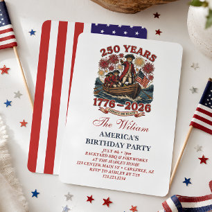 Amerikas 250-års födelsedagsfest inbjudningar