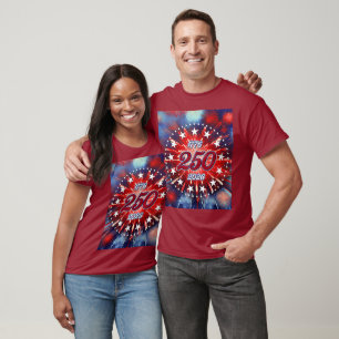 Amerikas 250-års födelsedagsgrafiska fyrverkerispr t shirt