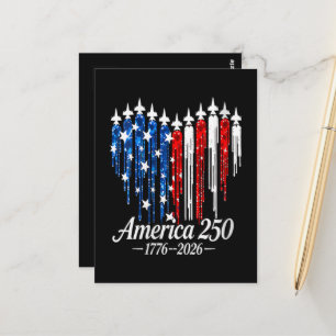 Amerikas 250-års hjärtflagga vykort
