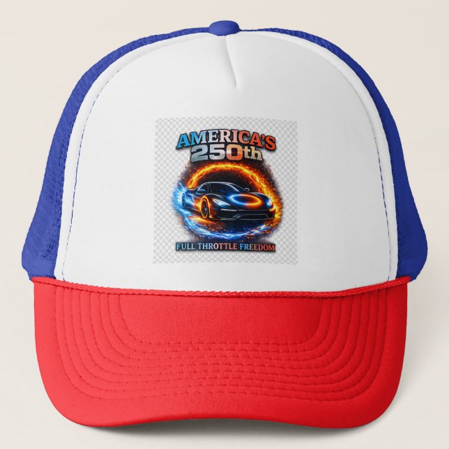 Amerikas 250-års patriotiska muskelbilsdesign-hatt keps (Framsida)