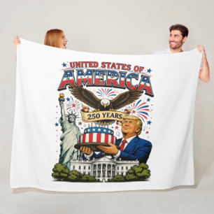 Amerikas 250-års patriotiska örnfirande fleecefilt