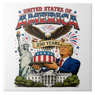 Amerikas 250-års patriotiska örnfirande kakelplatta