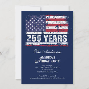 Amerikas 250-års retroflagga 250-årsjubileum inbjudningar