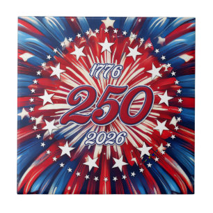 Amerikas 250-årsdag 1776-2026 RWB fyrverkerier Kakelplatta
