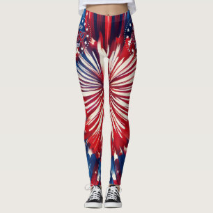 Amerikas 250-årsdag 1776-2026 RWB fyrverkerier Leggings