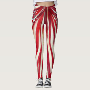 Amerikas 250-årsdag 1776-2026 RWB fyrverkerier Leggings