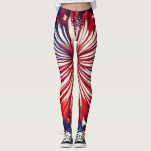 Amerikas 250-årsdag 1776-2026 RWB Fyrverkerier Leggings