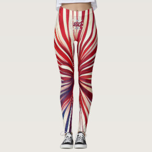 Amerikas 250-årsdag 1776-2026 RWB Fyrverkerier Leggings