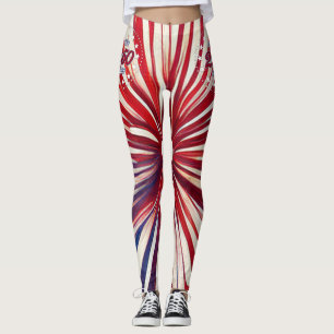 Amerikas 250-årsdag 1776-2026 RWB Fyrverkerier Leggings