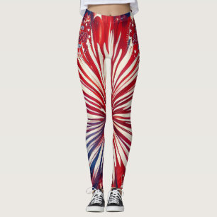 Amerikas 250-årsdag 1776-2026 RWB Fyrverkerier Leggings