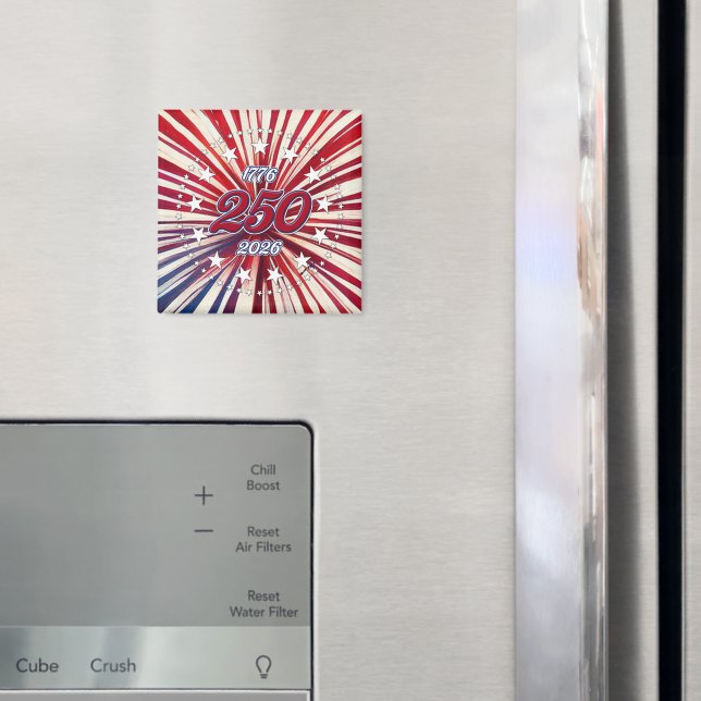 Amerikas 250-årsdag 1776-2026 RWB Fyrverkerier Magnet (In Situ (Fridge))