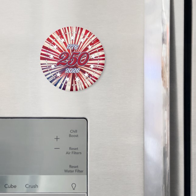 Amerikas 250-årsdag 1776-2026 RWB Fyrverkerier Magnet (In Situ (Fridge))