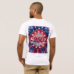 Amerikas 250-årsdag 1776-2026 RWB Fyrverkerier T Shirt