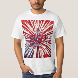 Amerikas 250-årsdag 1776-2026 RWB Fyrverkerier T Shirt