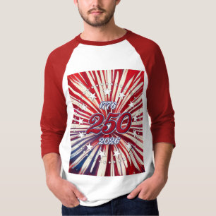 Amerikas 250-årsdag 1776-2026 RWB fyrverkerier T Shirt