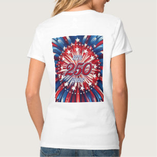 Amerikas 250-årsdag 1776-2026 RWB fyrverkerier T Shirt