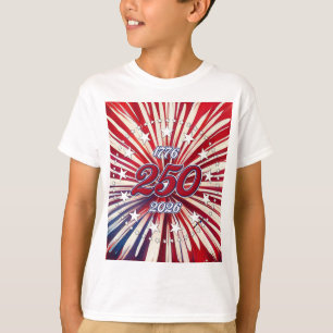 Amerikas 250-årsdag 1776-2026 RWB Fyrverkerier T Shirt