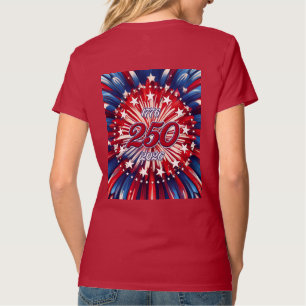 Amerikas 250-årsdag 1776-2026 RWB fyrverkerier T Shirt