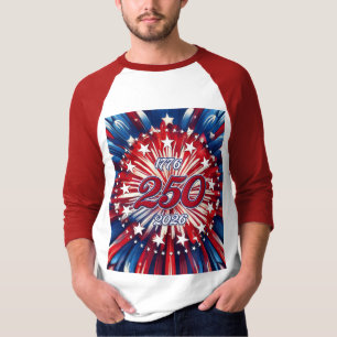 Amerikas 250-årsdag 1776-2026 RWB Fyrverkerier T Shirt