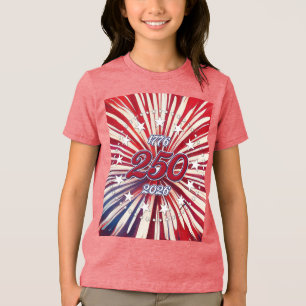 Amerikas 250-årsdag 1776-2026 RWB fyrverkerier T Shirt