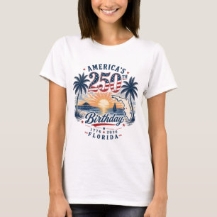 Amerikas 250-årsdag Florida tema T Shirt