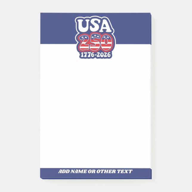 Amerikas 250-årsdag - Groovy USA 250 Post-it Block (Framsida)