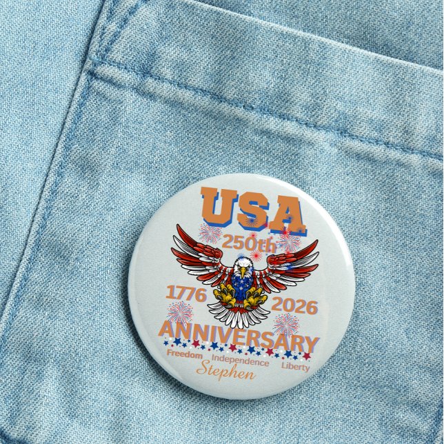 Amerikas 250-årsdag kungsörn 4 juli knapp (Skapare uppladdad)