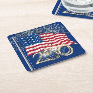 Amerikas 250-årsdag med gnistor underlägg papper kvadrat