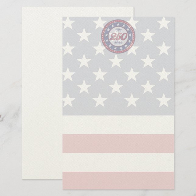 Amerikas 250-årsdag med USA-flagga Brevpapper (Fram/baksida)