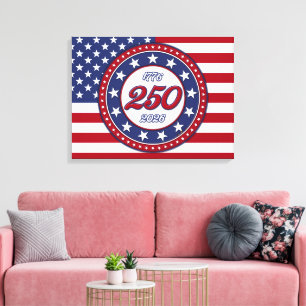 Amerikas 250-årsdag med USA-flagga Canvastryck
