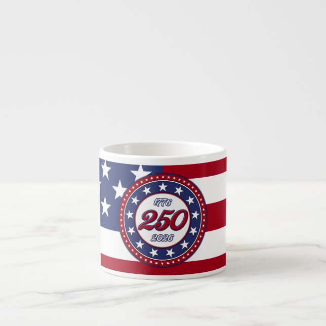 Amerikas 250-årsdag med USA-flagga Espressomugg (Framsidan)