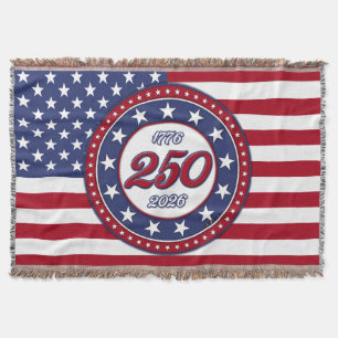 Amerikas 250-årsdag med USA-flagga Filt