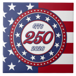 Amerikas 250-årsdag med USA-flagga Kakelplatta