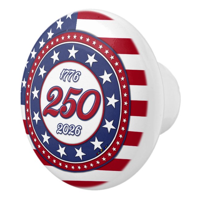 Amerikas 250-årsdag med USA-flagga Knopp (Höger)